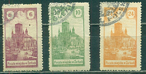 Оккупация Царства Польского, 1917, №7-9, Жарки, 3 марки (.) 6.10.24